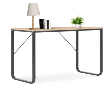 Computerbord 120x60x73 cm sort og egetræsfarve